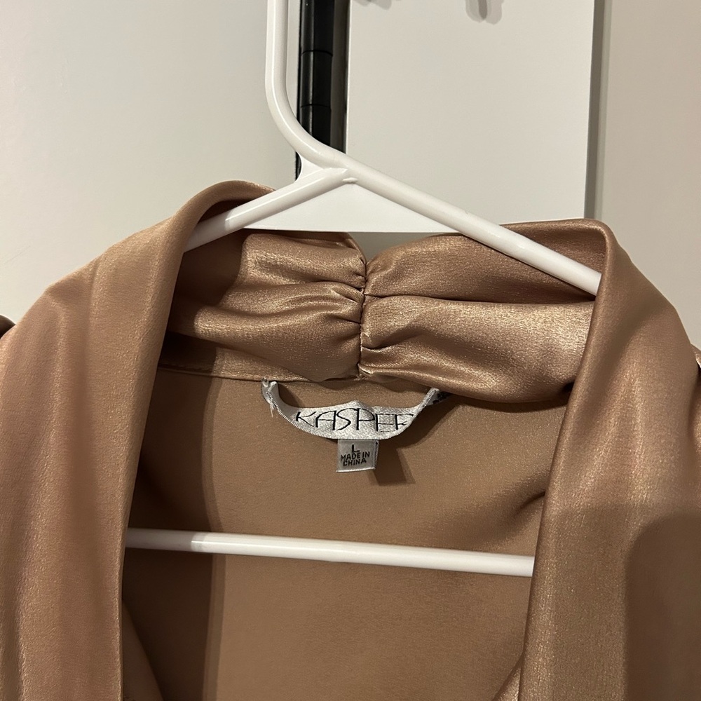 Kasper Satin Tan Blouse - Picture 7 of 12